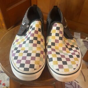 Vans mint condition Colorful Checkered Missy size 6 Slip-On Shoes
